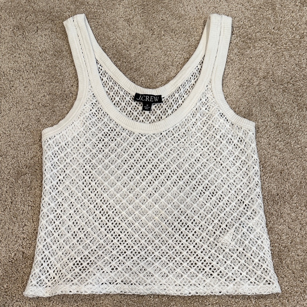 J. Crew Women's white Crochet Tank Top